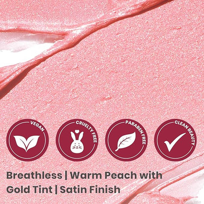 True + Luscious Super Moisture Lipstick – Clean, Vegan and Cruelty Free – Lasting Hydration for Dry Lips with a Satin Finish – Breathless Pink