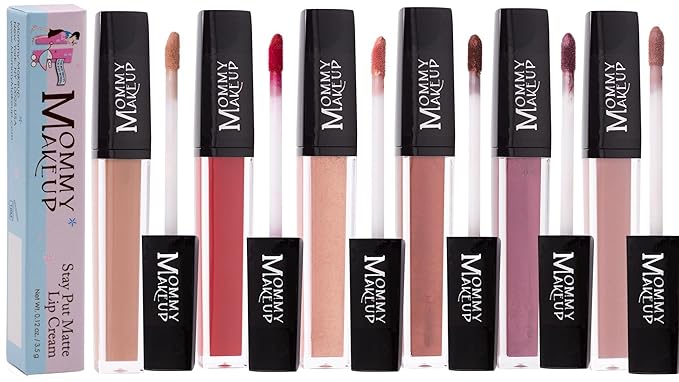 Mommy Makeup Stay Put Matte Lip Cream - Kiss-proof, Transfer-proof, Waterproof, Long Lasting Lipstick - Non-Drying Formula Infused with Vitamin E (Audrey)