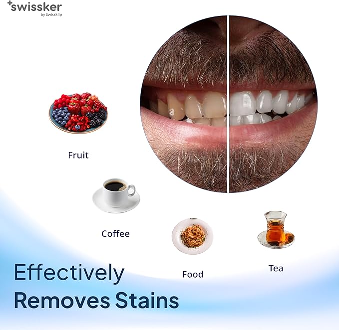 Swissklip ShineFoam | Teeth Whitening Foam | Mint Flavor Whitening Toothpaste | Teeth Whitener I Professional Teeth Whitening Kit | 100% Vegan - Made in USA - 1.69 oz - Pack 2