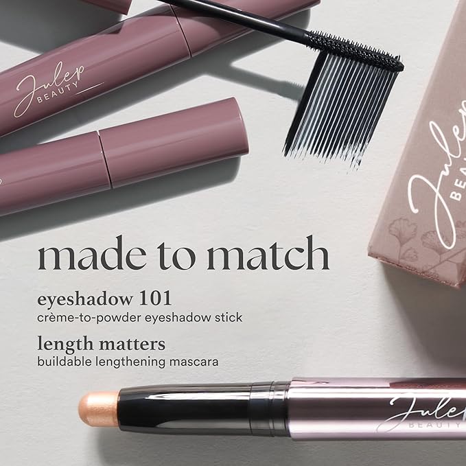 Julep Eyeshadow 101 Cream-to-Powder Waterproof Shadow Stick – Snowfall Matte – Long-Lasting, Crease-Proof, White Matte Cream Eyeshadow with Built-in Smudger