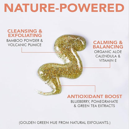 Face Scrub and Face Wash, Gentle Exfoliating, Cleansing Facial Scrub Exfoliator, Natural & Organic Ingredients