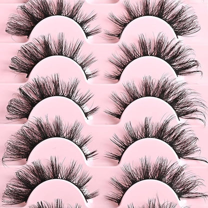 FARRED Cat Eye Lashes Natural Fox Eyelashes D Curl Wispy False Lash Strips Volume Cateye Fake Eyelash Medium Length Russian Strip Lashes Natural Look Full Pestañas Sets for MUA and Beginners Makeup