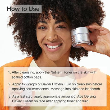 OxygenCeuticals AG Starter Kit – Anti-Aging Kit, Nutrient Toner 30ml, Caviar Protein Fluid 15ml & Age-Defying Caviar Cream 30ml
