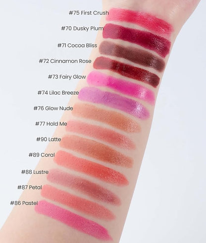 Plum Red Moisturizing Lipstick — Hydrating Creamy Lip Color for Dry & Sensitive Lips, Lightweight Glossy Tinted Balm, Long-Lasting Lipstick for Women (Dusky Plum)