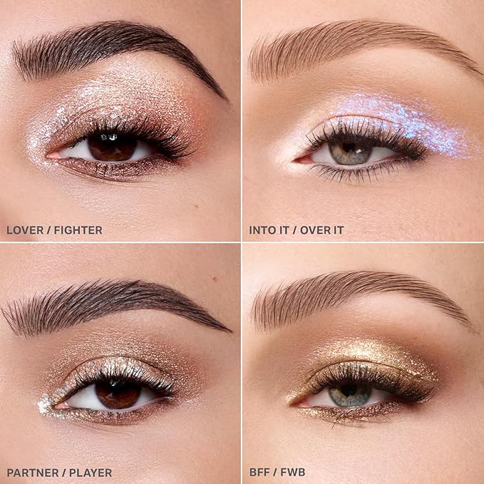 Morphe Mixed Signals Dual-Ended Eyeshadow Stick - Cream Eyeshadow Pigment & Chrome Liquid Flakes for Bold, Layered Eye Makeup Looks - Lover/Fighter (0.96 oz)