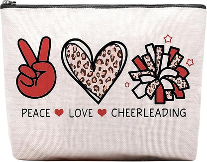 Cheer leading Gifts for Women, Makeup Cosmetic Bag Gifts for Cheer-leading Women Friends, Birthday Gifts for Cheerleader travel Makeup Pouch