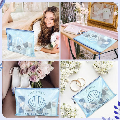 SOIDRAM 6PCS Bridesmaid Makeup Bag Clear Zippered Bag Bridesmaid Proposal Gifts Cosmetic Pouch for Wedding Party Favors Bachelorette Party Decorations Toiletry Organizer Bag Cosmetic Case Gift