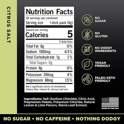 LMNT Zero Sugar Electrolytes - Citrus Salt | Drink Mix | 30-Count