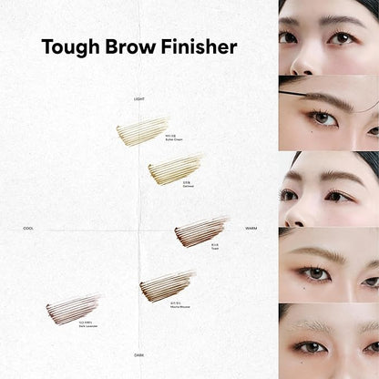 ENTROPY MAKEUP Tough Brow Finisher, 2-In-1 Brow Tint Mascara with Built-In Comb, Skinny Brush, Long-Lasting, Lightweight, Natural Hold and Soft Tint, Oatmeal