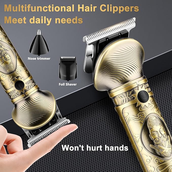GSKY Hair Clippers for Men Professional, Cordless Clippers for Hair Cutting, Mens Hair Clippers and Trimmer Kit for Barber with LED Display