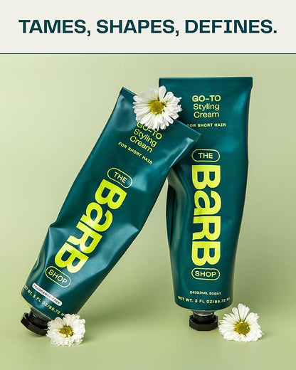 Barb Styling Cream for Women and Men - Soft Hold Hair Styling Cream for Curl Definition and Frizz Control - Lightweight, Natural Finish - Original Scent - 3 fl oz