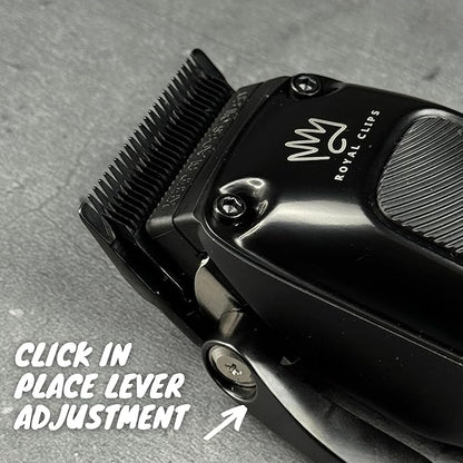 Royal Clips Hair and Beard Fade Kit 2.0 – Professional Clipper, Trimmer & Foil Shaver Bundle for Men, Complete Haircut Set for Barbers – Ideal Holiday Gift for Men, Fathers, Brothers & Barbers - Black
