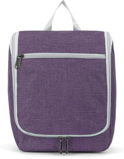 Della Gao Hanging Toiletry Bag for Women, Travel Toiletry Bags Makeup Bag Organizer, Water-resistant Cosmetic Bag for Essentials Accessories (Purple)