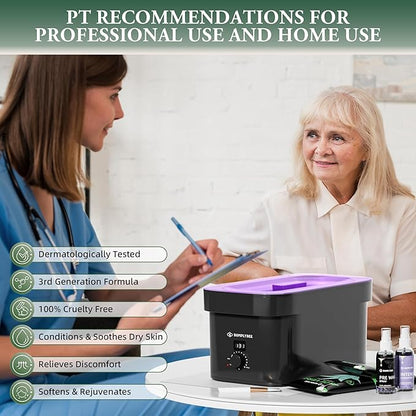 7000ml Paraffin Wax Machine for Hand and Feet-Black Hand Wax Paraffin Machine for Hands with 10pcs Aloe Vera Paraffin Bath Refills，Foot Care Kit,Moisturizing and Exfoliating