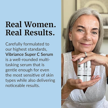 Vibriance Super C Serum for Mature Skin - All-in-One Vitamin Formula Hydrates, Firms, Lifts, Smooths, Targets Age Spots, Wrinkles, 1 fl oz