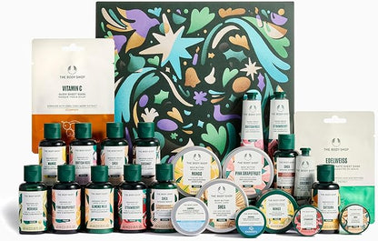 The Body Shop Classic Beauty Advent Calendar- 24 Piece Gift Set, Includes Creams & Gels for Shower & Body, Hand Balms and More