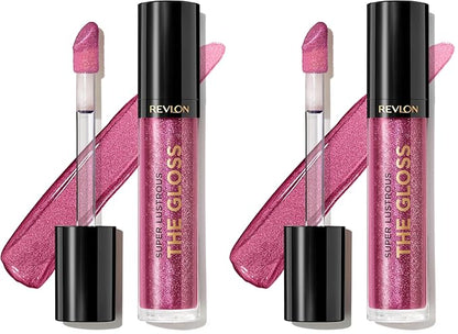 REVLON Super Lustrous Lip Gloss, Non-Sticky, Hydrating, High Shine Finish, 275 Dusk Darling, 0.13 oz (Pack of 2)