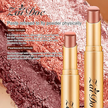 3 Color Eyeshadow Stick, Long Lasting & Waterproof Creamy Eye Shadow, with Vitamin E Makeup for Day & Night Look, caffeine orange, 1.13 Oz (Glittering rose)
