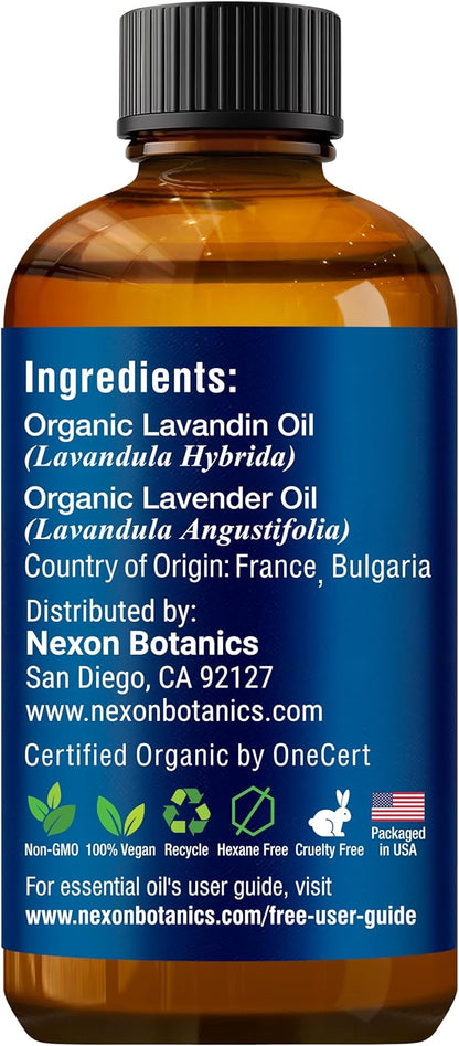 Organic Lavender Essential Oil 30 ml - Pure, Natural Oils for Aromatherapy, Diffusers, DIY, Candle and Soap Making Scent - Nexon Botanics