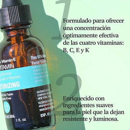Purifect Multi-Vitamin Facial Serum for Retexturizing, Glowing Healthy Face Skin with Vitamin C B E K – Made in USA | Targets Redness & Discoloration, Hydrates Deeply, Smooths Texture, Plumps Skin