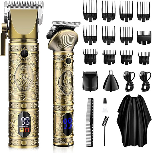 GSKY Hair Clippers for Men Professional, Cordless Clippers for Hair Cutting, Mens Hair Clippers and Trimmer Kit for Barber with LED Display