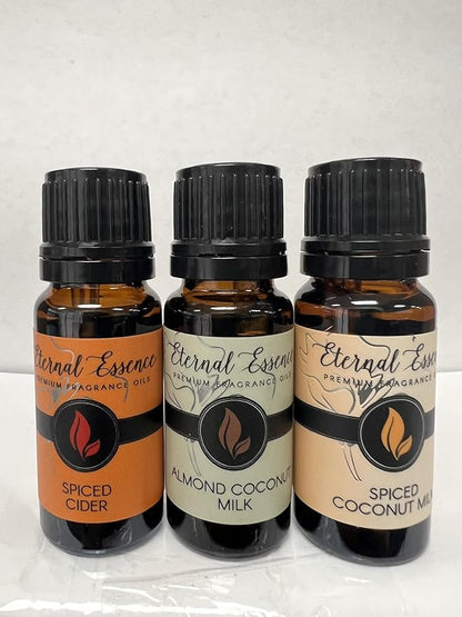 Trio (3) - Spiced Cider, Almond Coconut Milk & Spiced Coconut Milk - Premium Fragrance Oil Trio - 10ML
