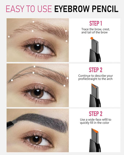Grey Eyebrow Pencil for Older Women, Waterproof, Eyebrow Pen for Gray Hair