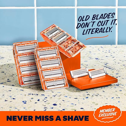 Dollar Shave Club | The Member Exclusive Shave Set | 4 Swift Rinse Refill Cartridges, 1 Handle (Blue), 1 Shave Butter 3 ounce, 1 Razor Cover, Razors for Men