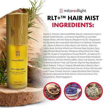 Mito Red Light RLT+ Hair Mist: Red Light Therapy Spray for Hair - Red Light Hair Therapy Mist - Boosts Hair Health with Natural Ingredients - All Hair Types - 1.7 fl oz