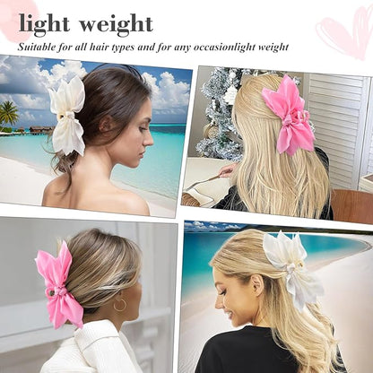Bow Claw Clips Bow Hair Clips 2PC Big Hair Bows for Women Butterfly Styling Large Hair Clips for Thick Hair for Girls Hair Accessories for Women