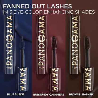 L'Oreal Paris Voluminous Panorama Chromatic Mascara, Volumizing and Lengthening Burgundy Mascara, Longwear, Smudge-Resistant and Washable, 707 Burgundy Cashmere