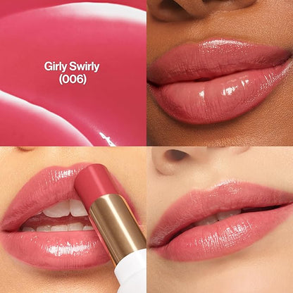 REVLON Super Lustrous Glass Shine Balm, Hydrating Tinted Lipstick, Sheer, Glossy Shiny Finish, 006 Girly Swirly, 0.11 oz