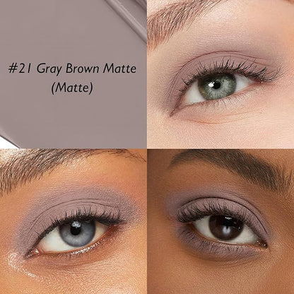 Matte Eyeshadow Stick, Gray Cream Eye Shadow Stick Waterproof Neutral Brown Eyeliner Brightener Pencil Crayon Long-Lasting Eye Highlighter Makeup for Women Easy to Use High Pigmented