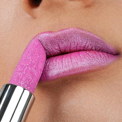 Anglicolor 2PC Lip Oil and Metallic Glitter Pink Lipstick,Natural Lip Plumper,Fruit Flavoured Lip Oil,For Dry Lip's Moisturizing Hydrating,Vegan & Cruelty-free (13 Artemis+15)