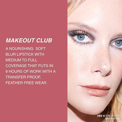 Freck Beauty MAKEOUT CLUB Soft Blur Lipstick – Medium-to-Full Coverage, 8-Hour Wear, Transfer-Proof, Buildable Soft Matte Finish, Wearable Color for All Skin Tones | THE MOMENT (Muted Rose)