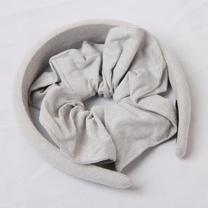 Headband and Scrunchie Set for Women 2Pack Hair Ties for Girls Elastics Bands Ponytail Holder Hair Accessories Beige