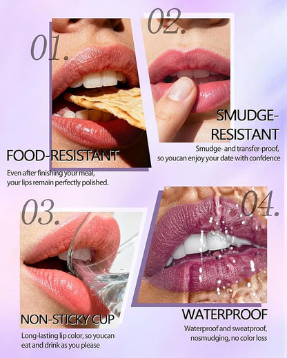 Lip Stain Peel Off, Waterproof Long Lasting Qiciy Tattoo Lip Gloss Color Peel Off Lips Tint Stain, Transfer-Proof Matte Tinted Lips Liner, High Pigmented Tattoo Lipstick Makeup Gifts for Women-04 Red