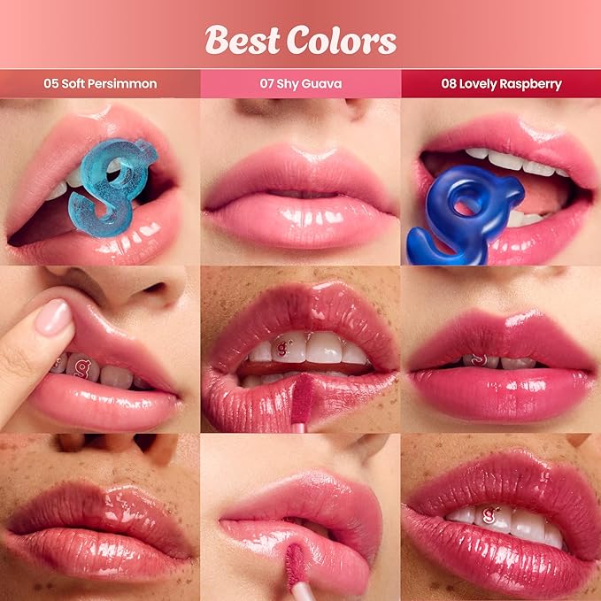 COLORGRAM Fruity Glass Tint #1004 Pink Gloss | Hydrating Lip Gloss for All-Day Wear | Long Lasting Moisturizing