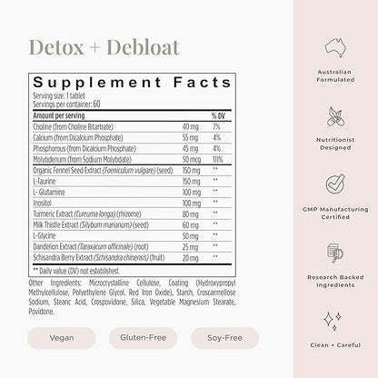 JSHealth Vitamins Detox and Debloat Liver Health Formula | Liver Detox Pills | Debloating Formula with Milk Thistle, Turmeric, Fennel | Liver Cleanse Supplement (60 Tablets, Pack of 2)
