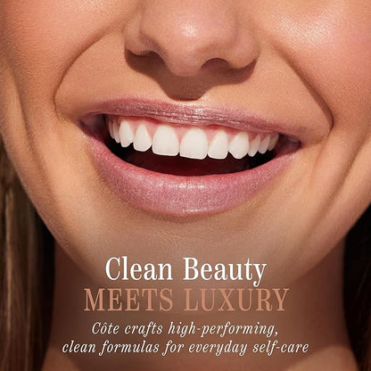 Cote Beauty's Euphoria Peptide Lip Shine, Ultra Hydrating & Long-Lasting Shimmery Sheer Nude Plumping Lip Gloss for Women with Hyaluronic Acid, Shea Butter & Jojoba Oil, Vegan & Cruelty-Free, 0.12FlOz
