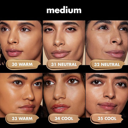 e.l.f. Soft Glam Foundation, Medium Coverage, Long-Lasting & Buildable Foundation For A Smooth, Satin Finish, Vegan & Cruelty-Free, 32 Medium Neutral