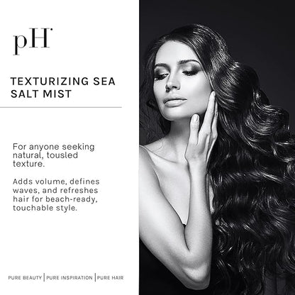 pH PURE HAIR Sea Salt Spray for Beach Waves - Volumizing Hair Spray for All Hair Types - Lightweight Unscented Formula for Textured Wavy Hair - Perfect for Curly, Wavy & Straight Hair - 6.76 Oz