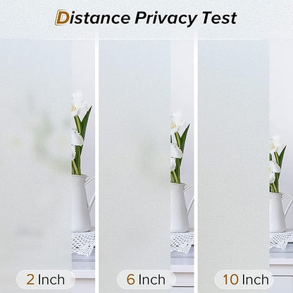 rabbitgoo Window Privacy Film, Frosted Glass Window Clings, Static Cling UV Heat Blocking Door Stickers for Home Bathroom, Removable Indoor Decal Coverings Day and Night, Pure, 35.4 x 78.7 Inches