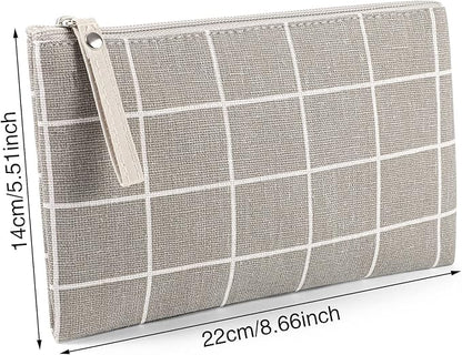 2 Pcs Small Cosmetic Bag, Multi-Function Canvas Cosmetic Pouch Small Zipper Pouch Makeup Bag Purse Pouches Cute Makeup Pouch Christmas Gifts Stocking Stuffers for Women