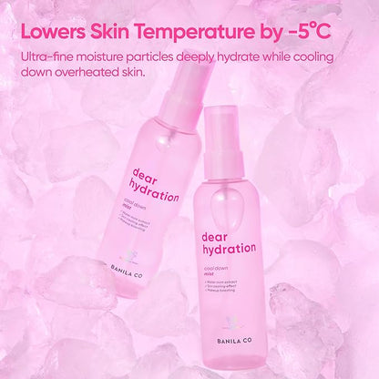 BANILA CO Dear Hydration Cool Down Mist | Lightweight Skin Cooling & Moisturizing Makeup Fixer Setting Spray | Hydration Boost, Radiant Glow Serum (99ml / 3.34 fl oz)
