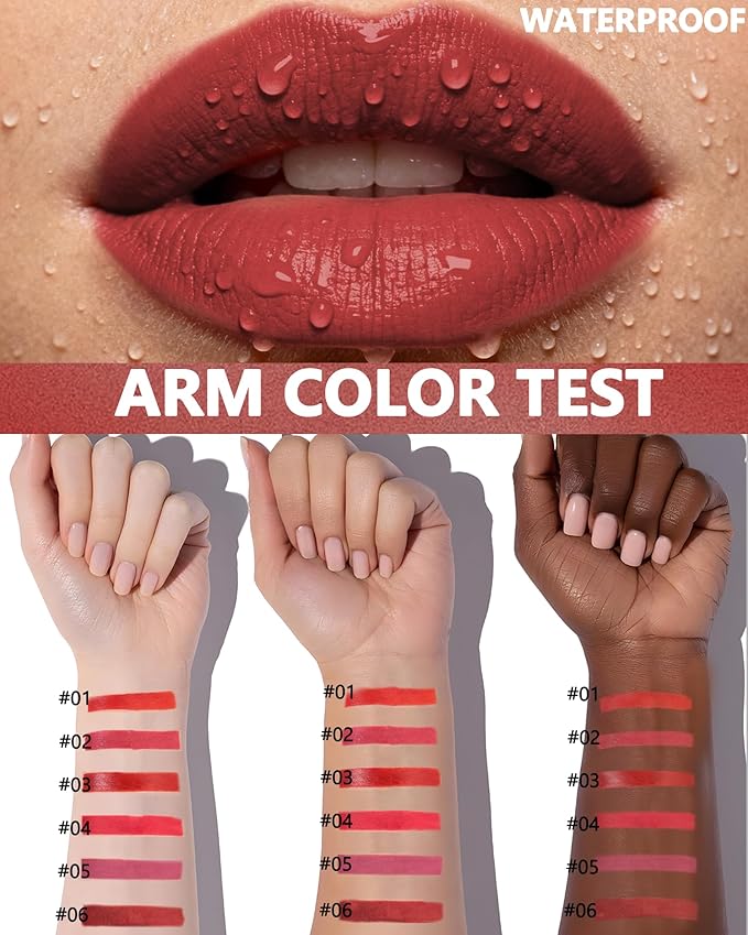 Lip Tint Stain Pen, Berry Red Waterproof Long Lasting Matte Lip Liner Stain Pencil, High Pigment Quick Dry Liquid Lipstick, Non Sticky Smudgeproof Lip Tint Gloss, Christmas Makeup Gift for Women-05