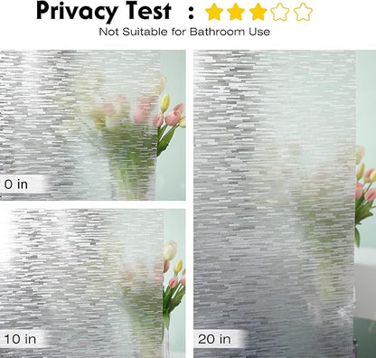 Volcanics Window Privacy Film with Installation Tools, Frosted Glass Window Film, Removable Window Clings for Home Office, Static Cling Opaque Stickers, UV Blocking 17.5 x 78.7 Inches