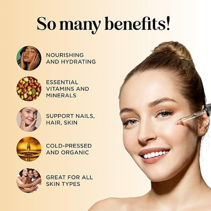 Organic Jojoba Oil Cold Pressed Unrefined - 100% Pure Organic Certified Oil for Skin Hair & Nails - Organic Skin Care & Natural Beauty DIY Carrier Oil - Dermatologist Tested & Non GMO (4 Fl Oz)