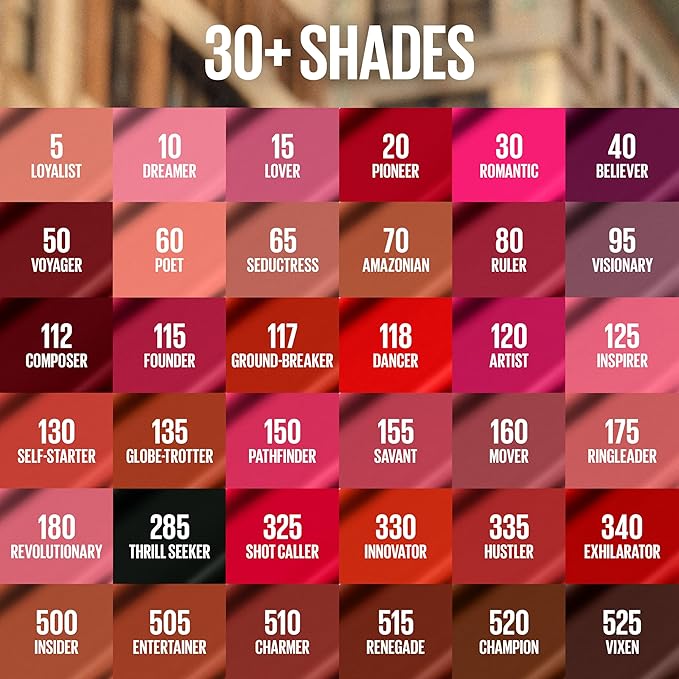 Maybelline Super Stay Matte Ink Liquid Lipstick Makeup, Long Lasting High Impact Color, Up to 16H Wear, Voyager, Deep Red, 1 Count, Packaging May Vary