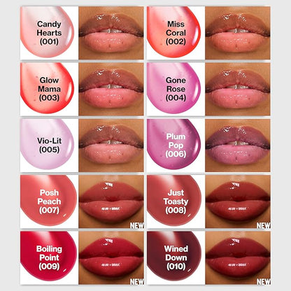 REVLON Super Lustrous Glimmer Lip Oil, Moisturizing & Tinted, Shiny Finish, Made with Plant-Based Squalane, 005 Vio-lit, 0.13 fl oz